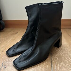 Intentionally Blank Leather Square Toe Boots